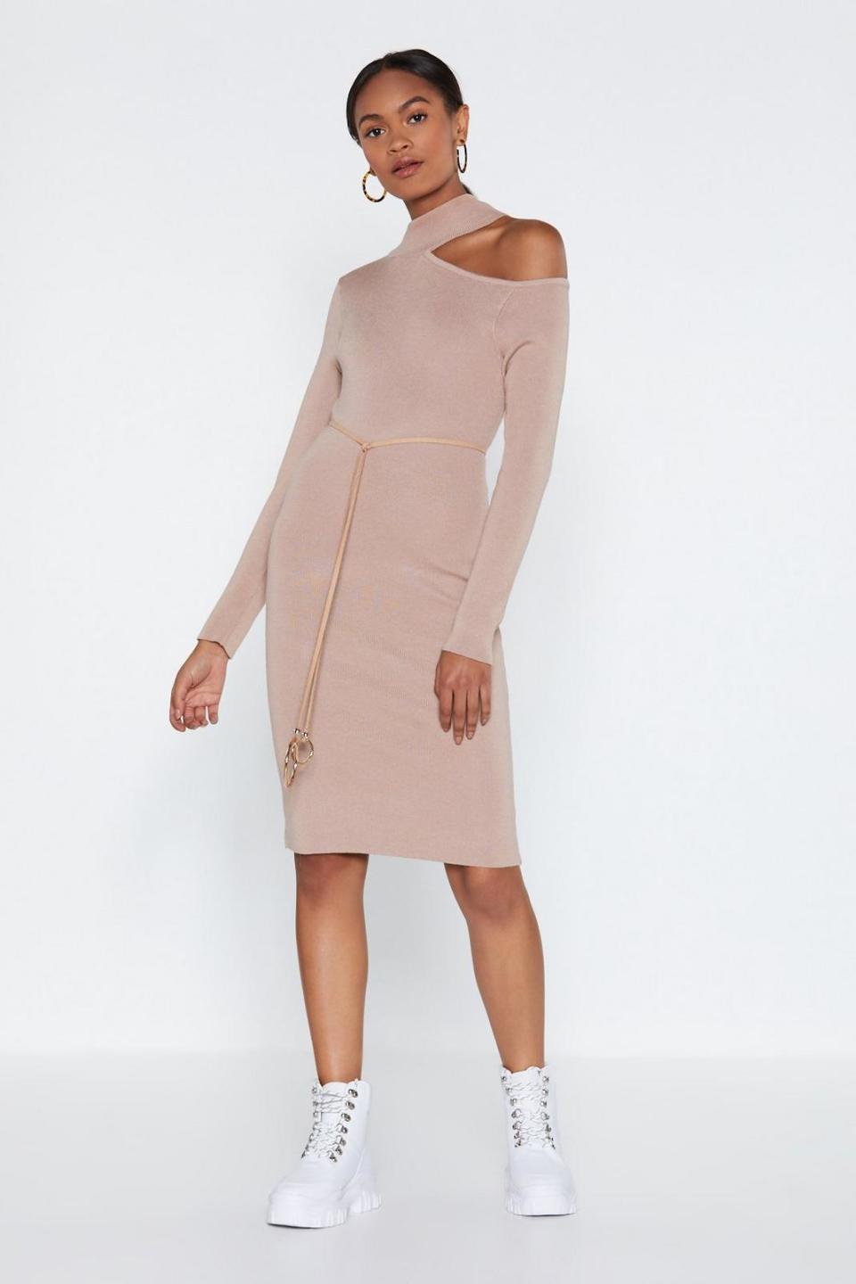 Take Sides Cut-Out Knit Dress | Nasty Gal