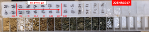 Gold mineralisation associated with the narrow quartz vein in 22ENRC017, with some bleeding of grade into the footwall intermediate volcanic.