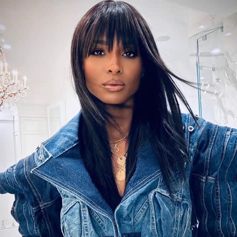 <p>Dimitri Giannetos Hair Instagram</p> Ciara's birkin bangs.