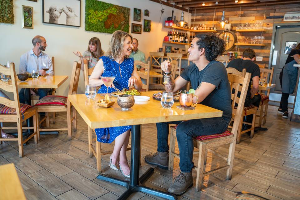Host Samantha Brown dines with Chef Marcel Vizcarra at his Llama Restaurant in St. Augustine.