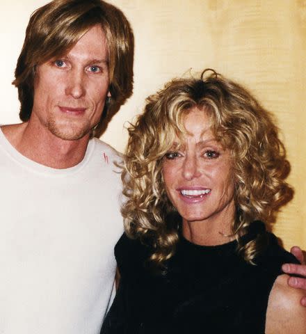 <p>Livia Marotta</p> Scott Woodward and Farrah Fawcett posing at the L'Ermitage in Beverly Hills in 1998.