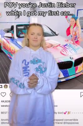 THE COMEBACK: In 2022, Siwa mocked the situation on TikTok. Over a picture of her car, she mouthed a trending audio from 
