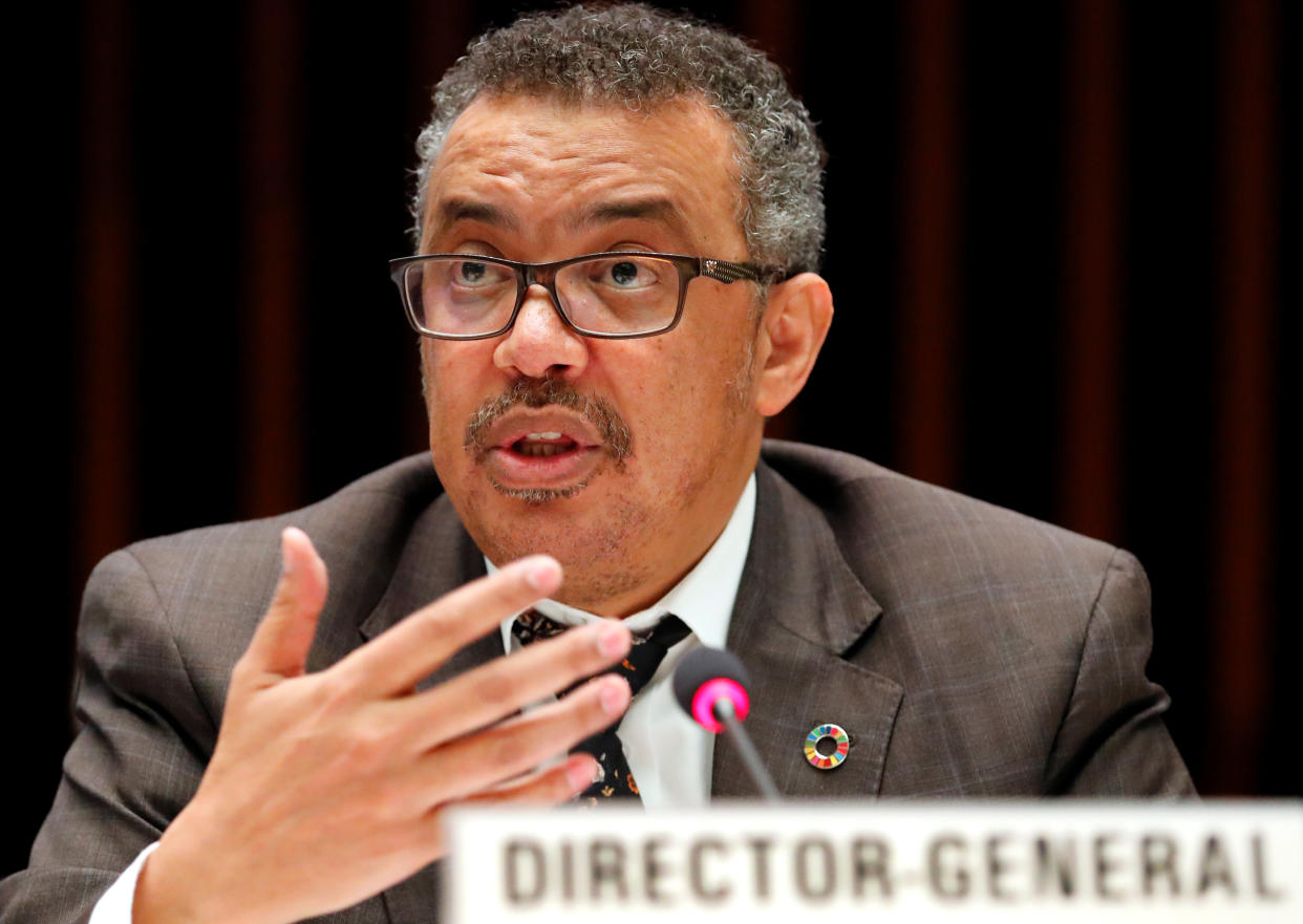 Director-General of the World Health Organization Dr Tedros Adhanom Ghebreyesus attends an Executive Board meeting at the WHO headquarters in Geneva, Switzerland, November 22, 2017.  REUTERS/Denis Balibouse