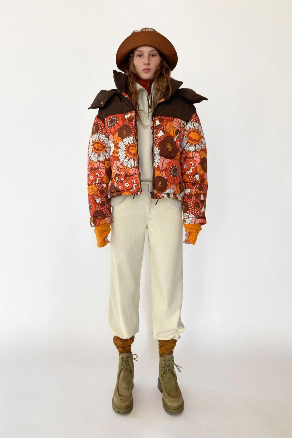 Zara Floral Puffer Jacket