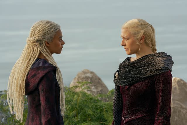 <p>Theo Whiteman/HBO</p> Phoebe Campbell and Emma D'Arcy in 'House of the Dragon'