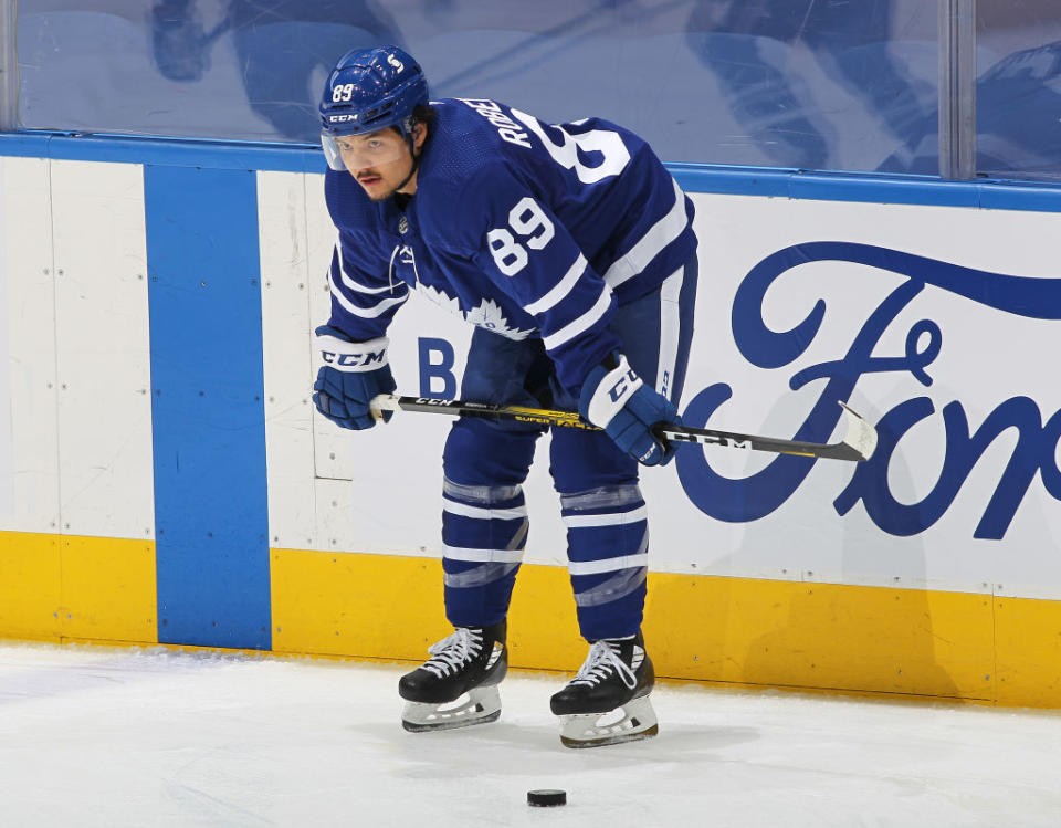 The Maple Leafs will be without the services of forward Nick Robertson after he was added to the NHL's COID-19 list. (Getty)