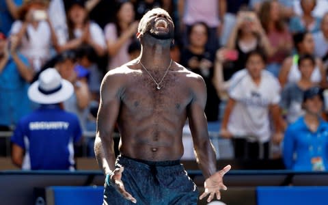 Frances Tiafoe celebrates his 21st birthday with a win - Frances Tiafoe celebrates his 21st birthday with a win - Credit: Reuters