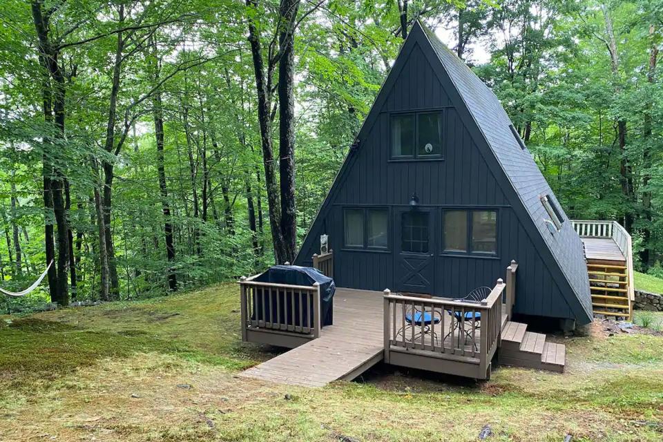 Black a-frame house