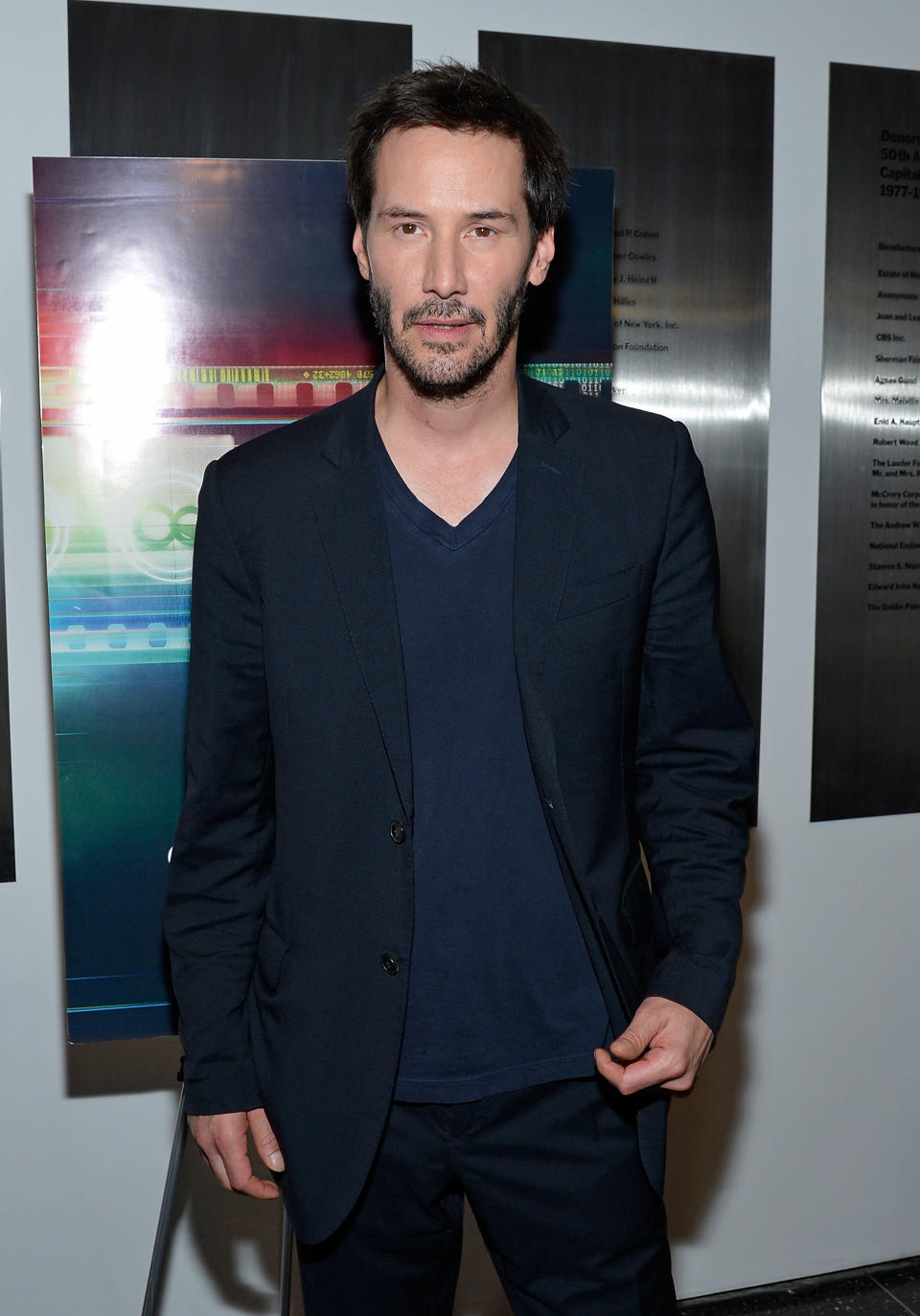 Keanu Reeves attends the 'Side By Side' New York Premiere at MOMA on August 9, 2012 in New York City.  