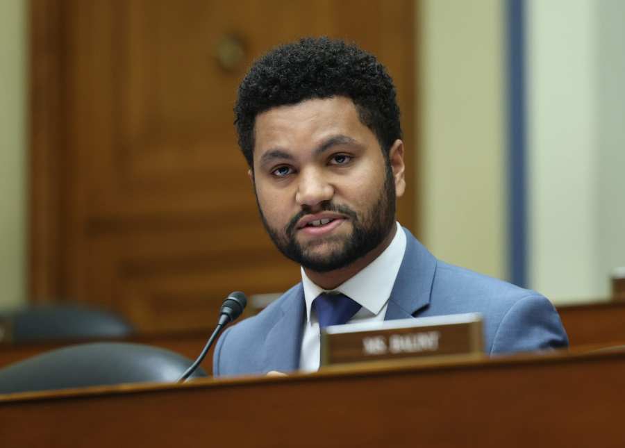 U.S. Rep. Maxwell Frost (D-FL) questions witness during a a House House Oversight and Reform Committee hearing on the U.S. southern border, in the Rayburn House Office Building on February 07, 2023 in Washington, DC. The committee held a hearing to investigate security concerns at the U.S. southern border. (Photo by Kevin Dietsch/Getty Images)