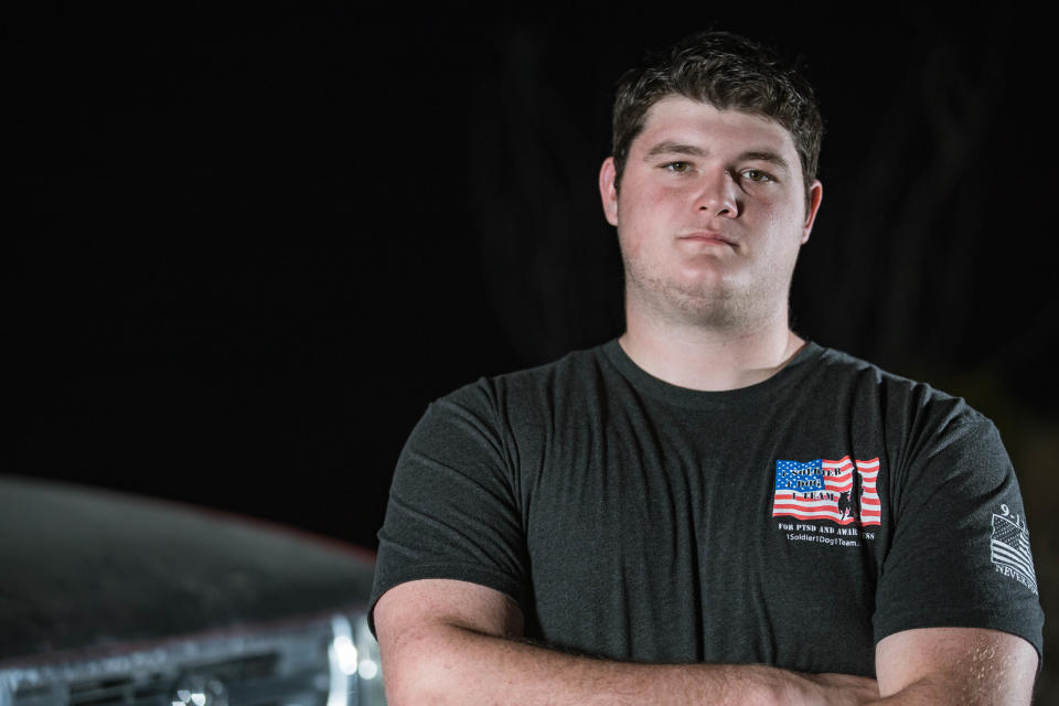 Canaan Bower, the high school wrestler that subdued a would-be kidnapper on March 25, 2020, is pictured in front of his truck at his home in Las Cruces on Wednesday, March 18, 2021.