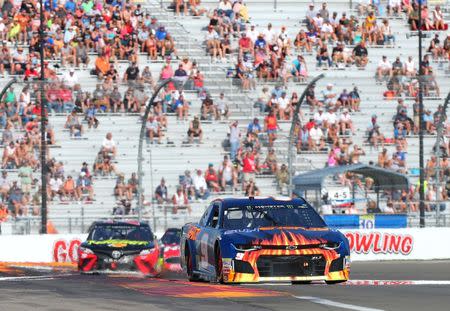 Aug 5, 2018; Watkins Glen, NY, USA; Monster Energy NASCAR Cup Series driver Chase Elliott (9) during the Go Bowling at The Glen at Watkins Glen International. Monster Energy NASCAR Cup Series driver Chase Elliott (9) won the race. Mandatory Credit: Kevin Hoffman-USA TODAY Sports