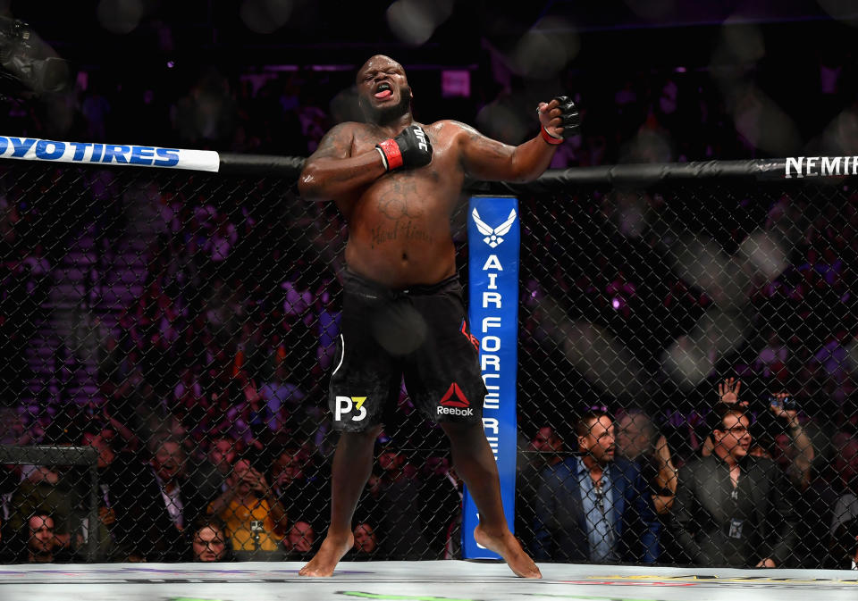 Derrick Lewis won in the ring, in the post-fight interview and on Twitter Saturday night. (Getty)
