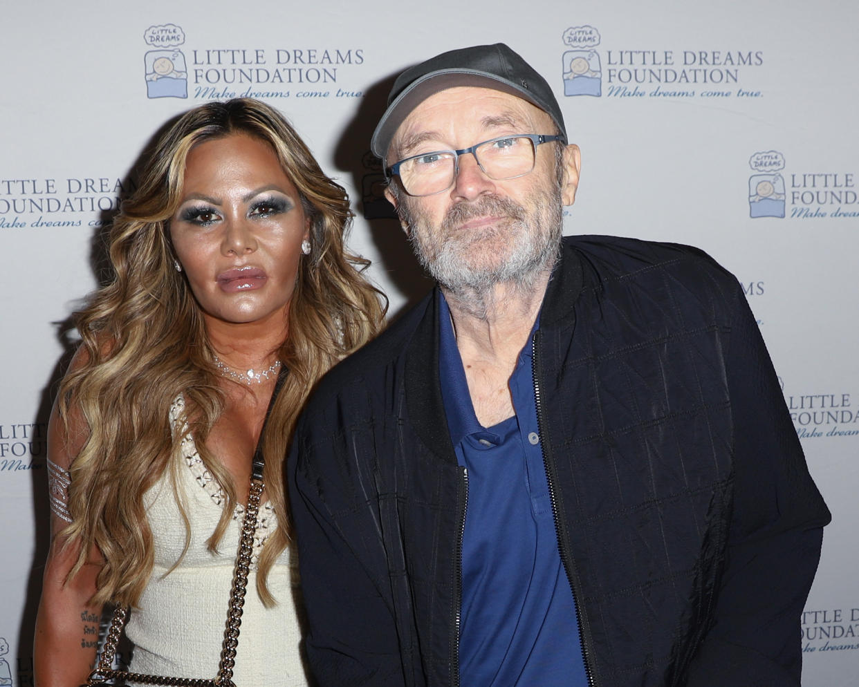 MIAMI BEACH, FL - OCTOBER 02:  Orianne Collins and Phil Collins are seen at Little Dreams Foundation's Little Dreamers 2018 at The Lounge at The Setai on October 2, 2018 in Miami Beach, Florida.  (Photo by John Parra/Getty Images)