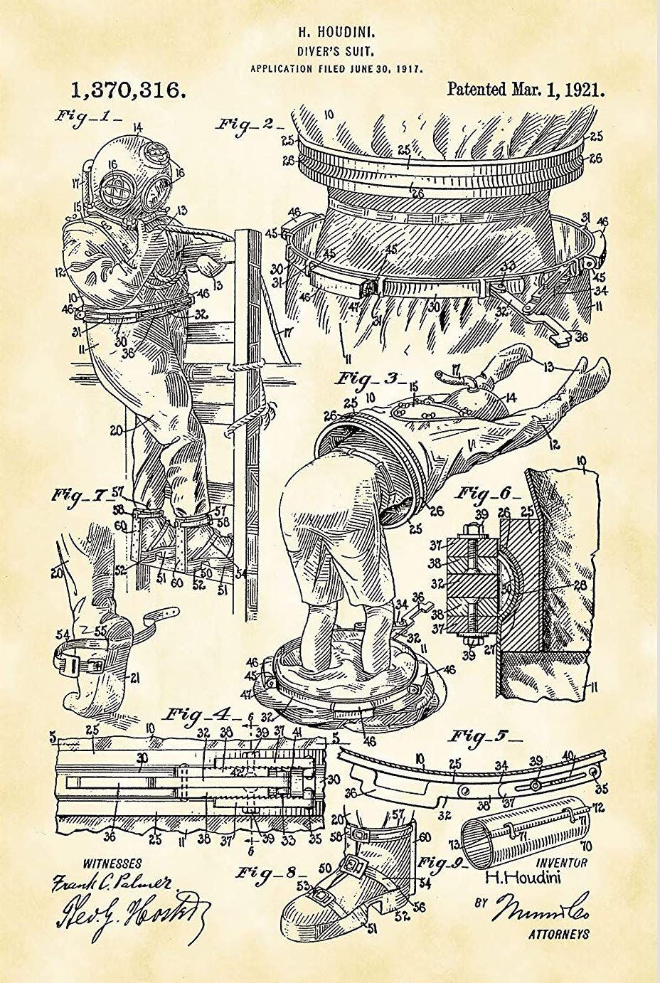 Harry Houdini Patent Art