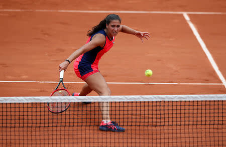 Tennis - French Open - Roland Garros, Paris, France - 29/5/17 Australia's Jaimee Fourlis in action during her first round match against Denmark's Caroline Wozniacki Reuters / Christian Hartmann