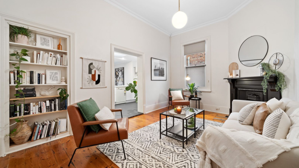 The living room of the $1 million property for sale in Adelaide.