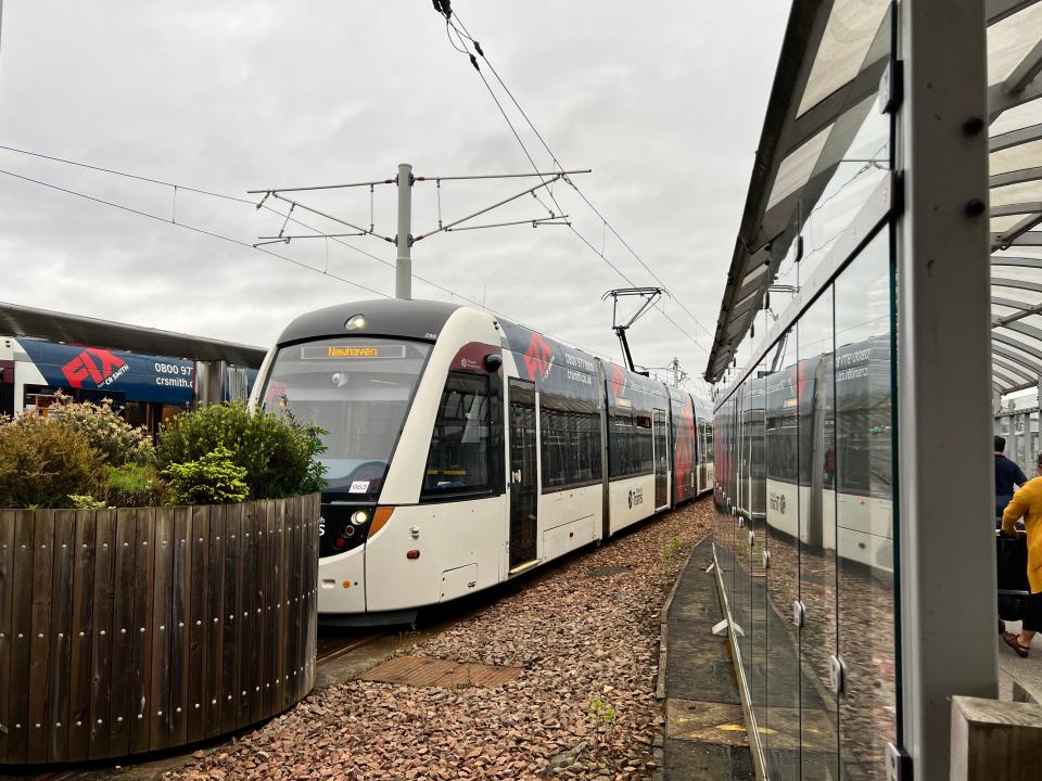 A tram at Edinburgh Airport