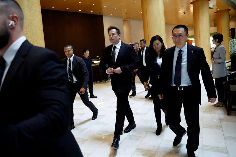 FILE PHOTO: Tesla's CEO Elon Musk in Beijing