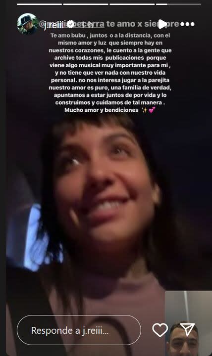 J Rei desmintió su separación (Foto: captura Instagram)