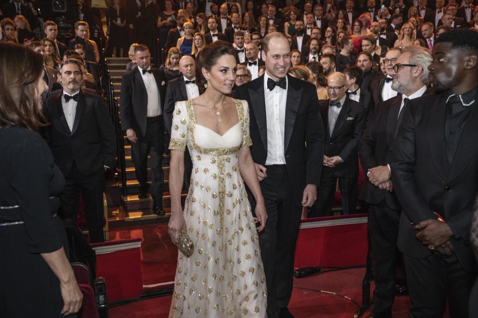 The Duke and Duchess of Cambridge attend the EE British Academy Film Awards ceremony at the Royal Albert Hall. The Duke, President of the British Film Academy Award of Film and Television Arts (BAFTA)  and The Duchess will meet BAFTA representatives and watch the ceremony.