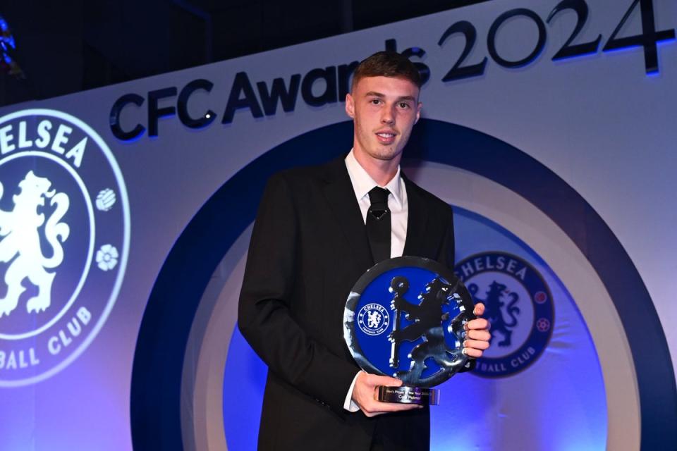 Prize: Cole Palmer enjoyed a night to remember as Chelsea presented their end-of-season awards (Chelsea FC via Getty Images)