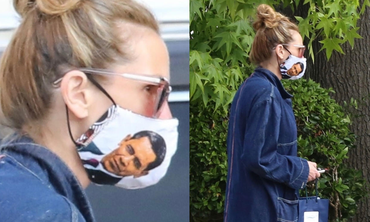 Julia Roberts wears Barack Obama face mask out in Los Angeles