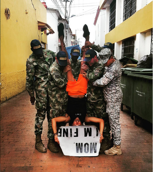 With the Colombian army. 