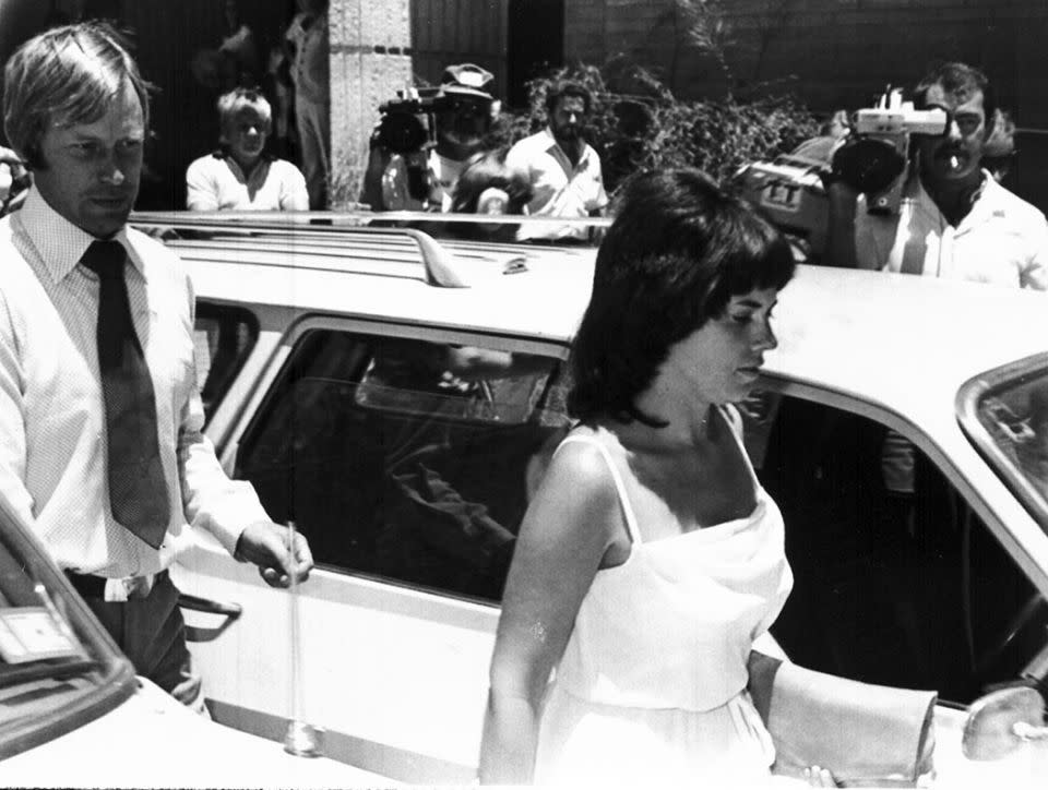 Michael and Lindy Chamberlain leave a courthouse in Alice Springs in February 1982. Photo: AAP