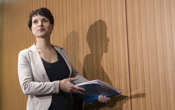 Frauke Petry bei einem Pressetermin in Berlin (Bild: dpa)