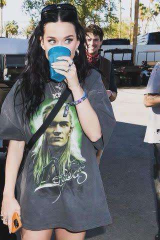 <p>Katy Perry/Instagram</p> Katy Perry in Legolas shirt