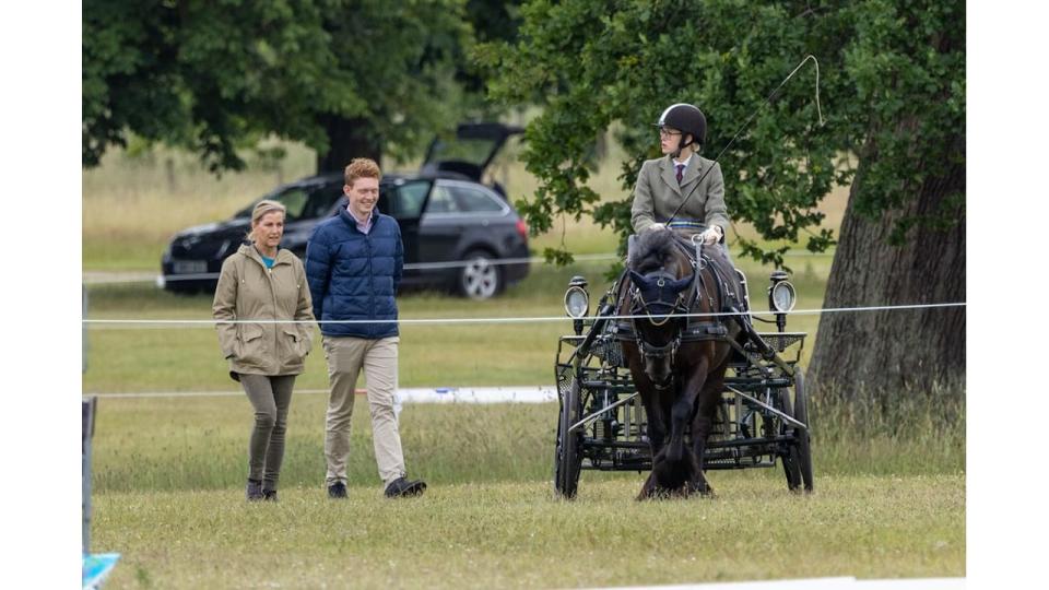 Lady Louise was supported by her close friend Felix and mother Sophie at a carriage driving competition at the Royal Sandringham estate in Norfolk