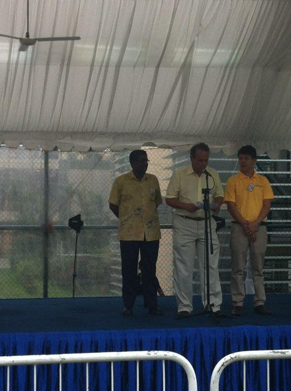 Reform Party secretary-general Kenneth Jeyaretnam giving his speech. (Yahoo! photo)