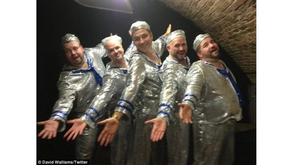 David Walliams joined the group for a special performance at a London bar