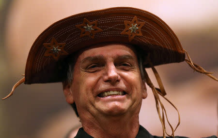 Presidential candidate Jair Bolsonaro is pictured during a news conference in Rio de Janeiro, Brazil October 11, 2018. REUTERS/Ricardo Moraes