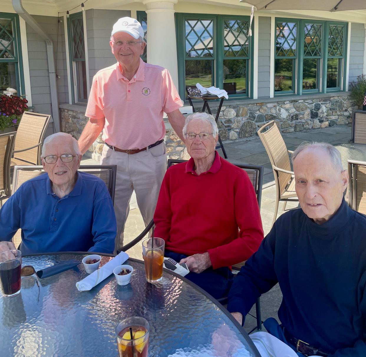 From left, Joe Oakley, Bill McKenna, John Peterson and Jack Keenan after they played nine holes recently at Tatnuck Country Club