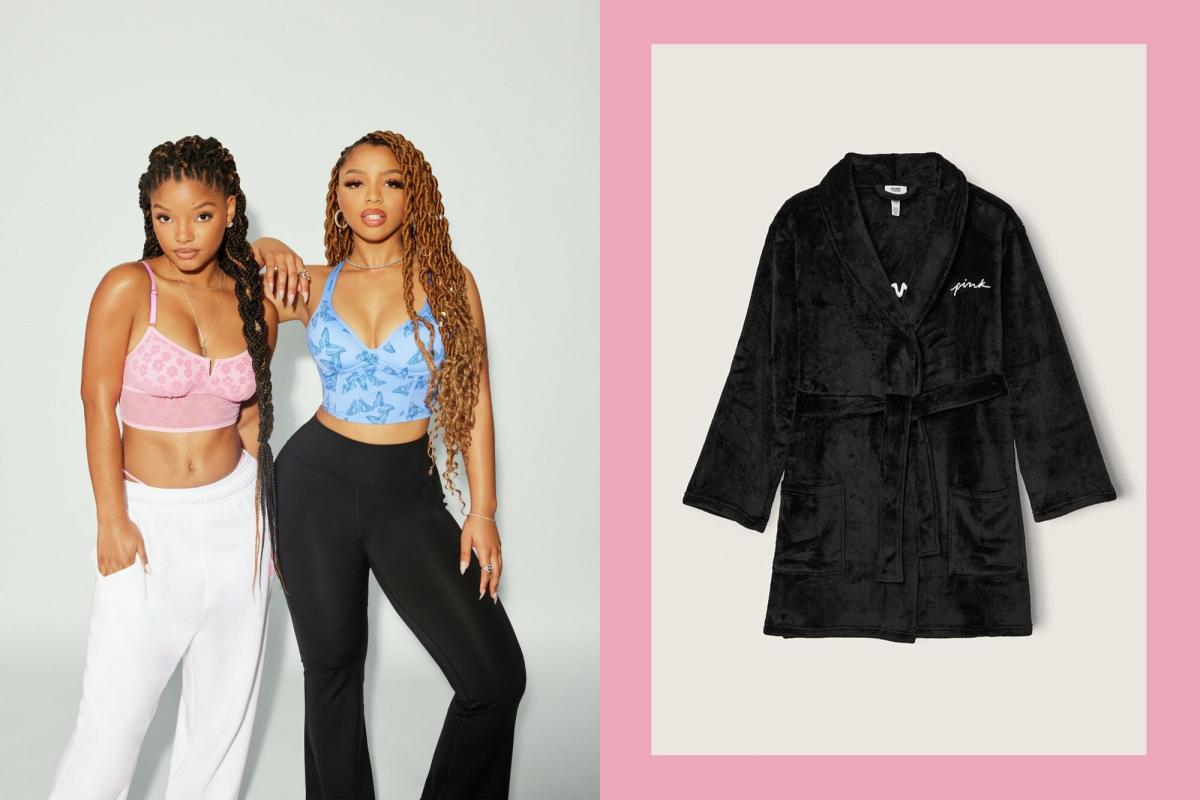PINK Velvet Triangle Bralette and Velvet Boxy Pajama Shorts, How Chloe  Bailey Inspired Halle to Take More Style Risks on the Red Carpet