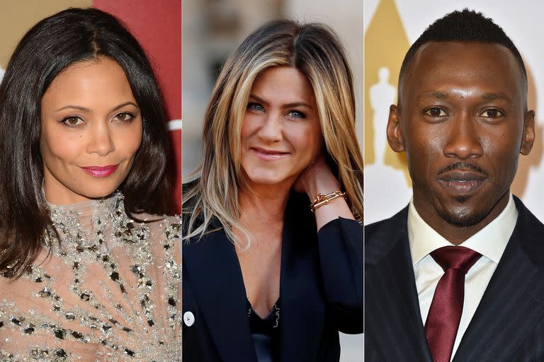 Thandiwe Newton,  Jennifer Aniston y Mahershala Ali