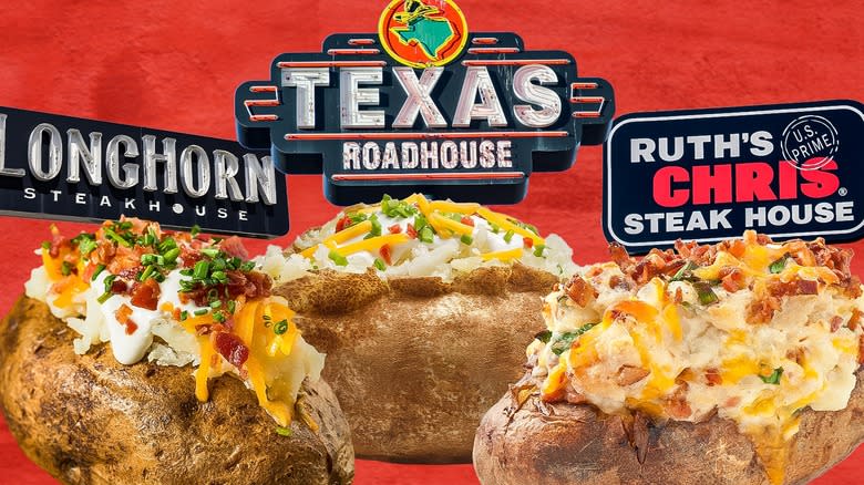 Three steakhouse chain loaded baked potatoes
