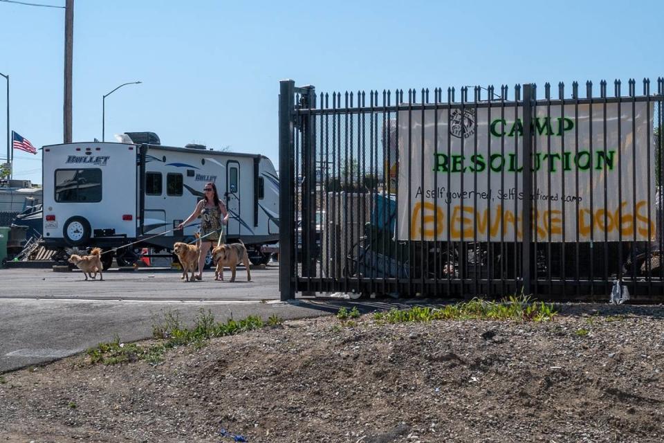 Sacramento County District Attorney Thien Ho is demanding that residents of the Camp Resolution homeless camp, seen in April, be moved because of concerns that it is a toxic dump site.