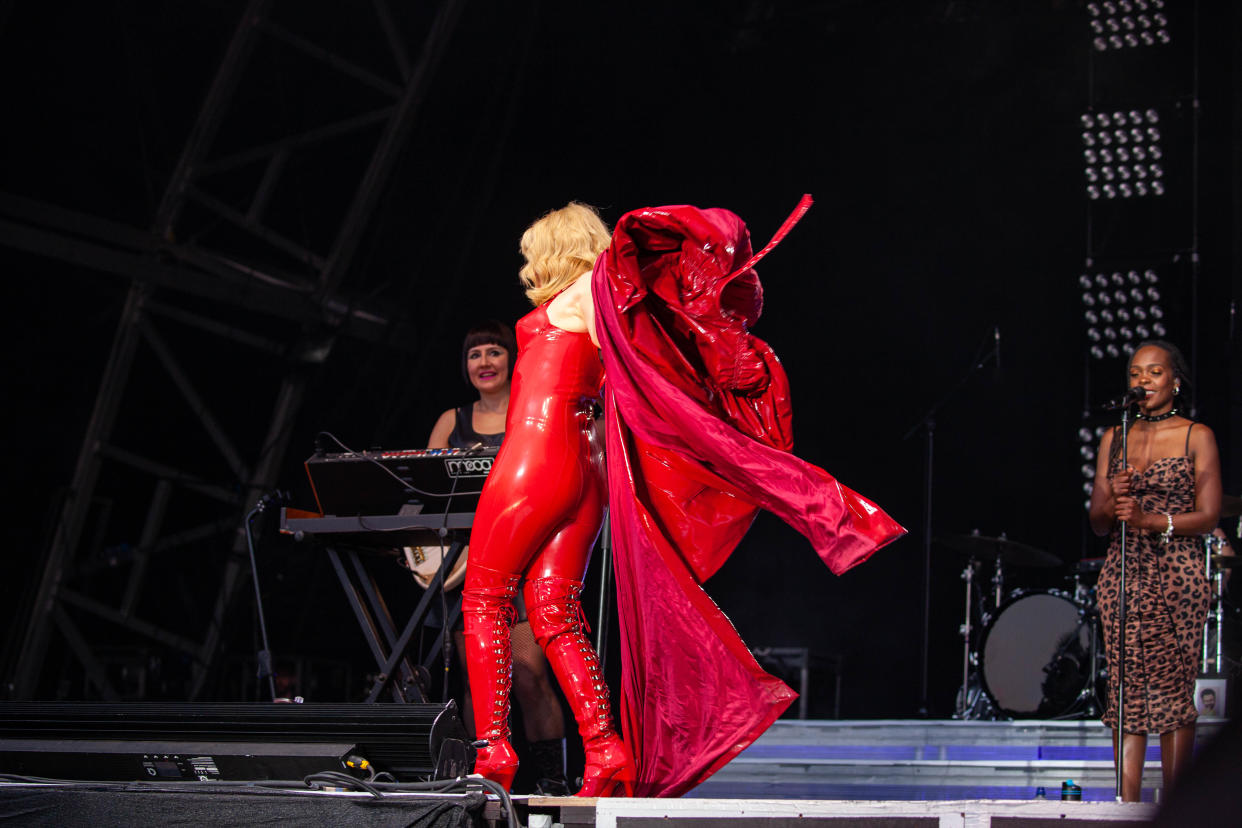 Paloma Faith whipped off her boots and coat mid-show at Brighton Pride, much to the crowd's delight. (Adiam Yemane)