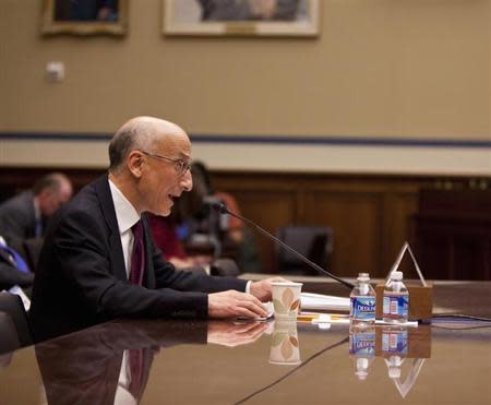 Assistant U.S. Treasury Secretary Tim Massad testifies before a House Financial Services subcommittee hearing on Capitol Hill, in this handout photo taken on March 30, 2011. REUTERS/Image courtesy of the House Oversight and Government Reform Committee/Handout via Reuters