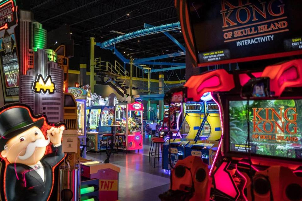 Eighty-five of the more than 100 arcade games at Main Event can be played with multiple players.