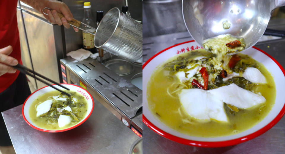 jiang nan wei dao - preserved veg fish noodles preparation