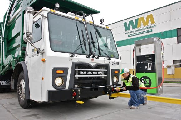 A Waste Management truck.