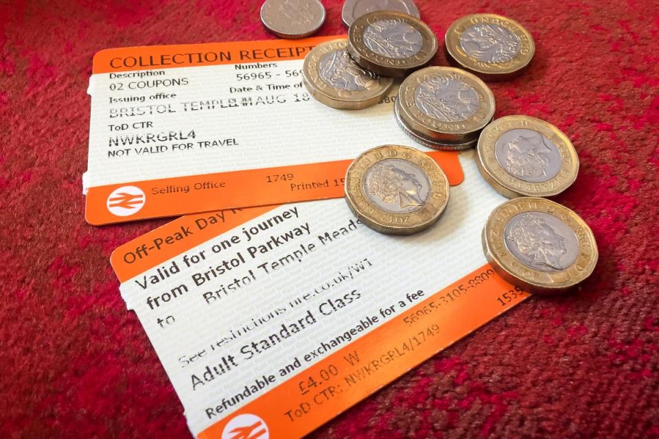 Rail tickets (Ben Birchall/PA) (PA Wire)