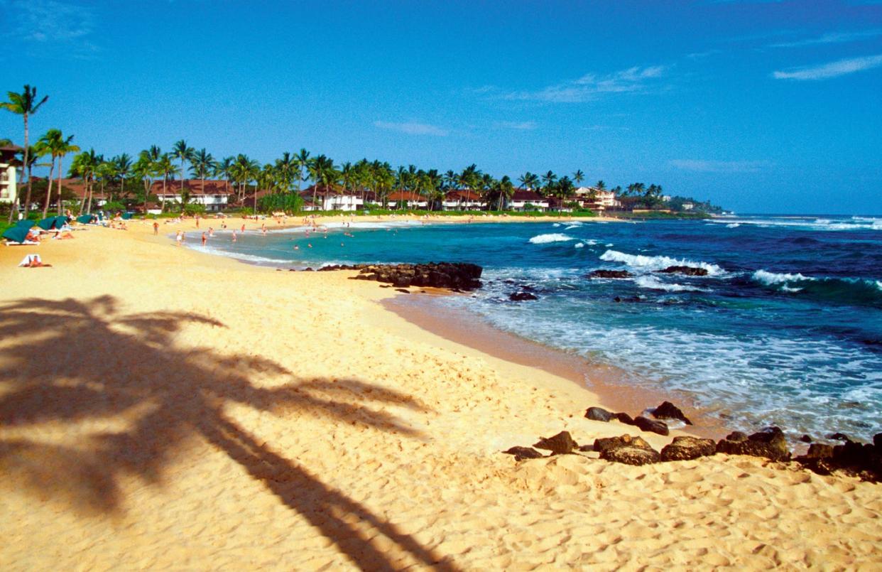 poipu beach on kauai, hawaii, usa