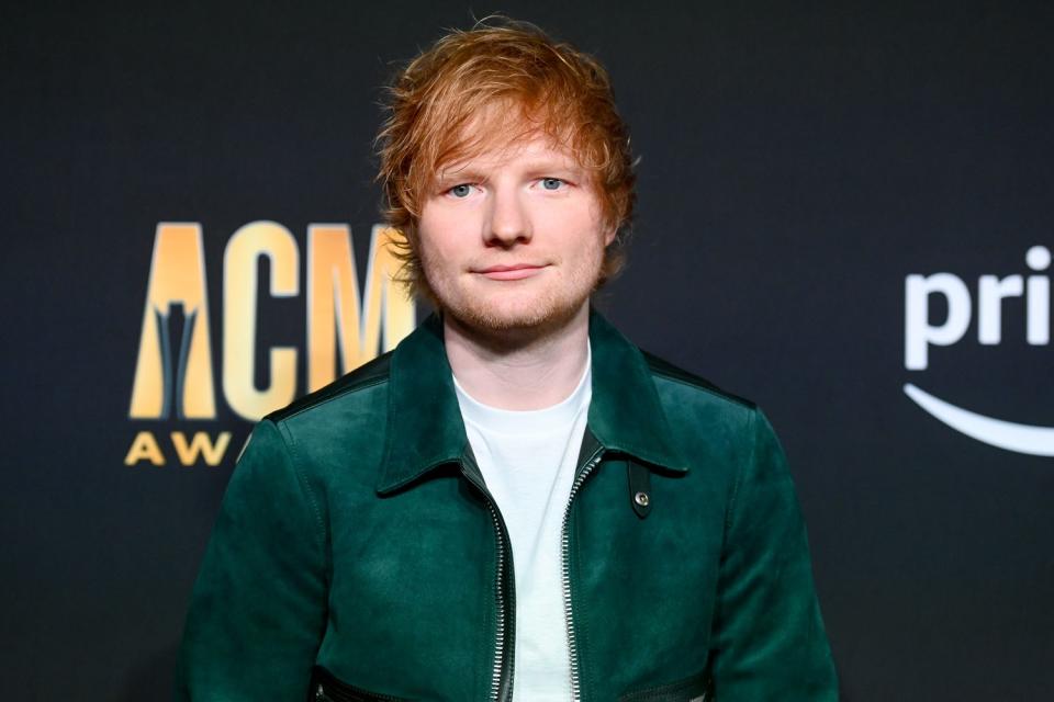 <p>Gilbert Flores/Penske Media/Getty</p> Ed Sheeran at the ACM Awards in May 2023