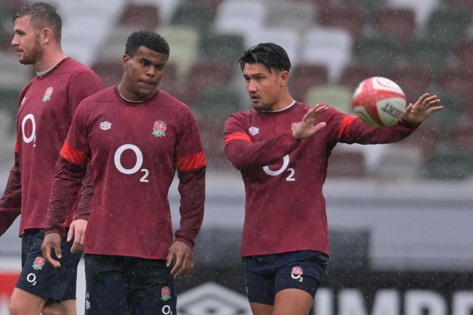 Humid conditions: Marcus Smith and England in training in Tokyo on Friday (Getty Images)