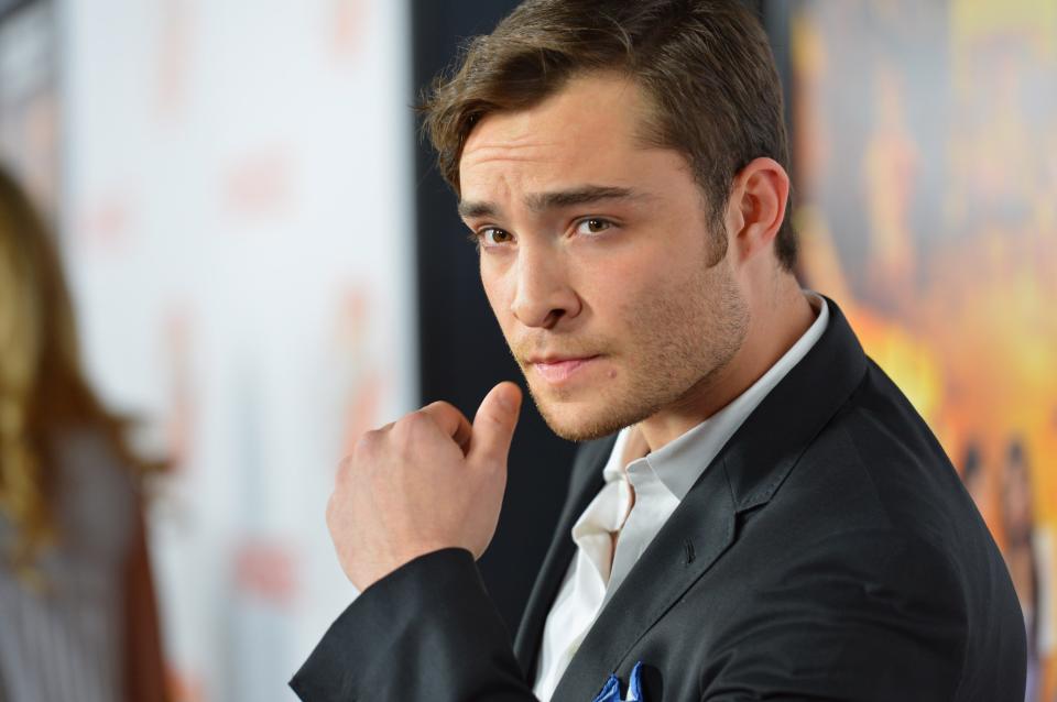 HOLLYWOOD, CA - OCTOBER 25: Actor Ed Westwick arrives to the premiere of Paramount Pictures' "Fun Size" at Paramount Theater on the Paramount Studios lot on October 25, 2012 in Hollywood, California. (Photo by Alberto E. Rodriguez/Getty Images)